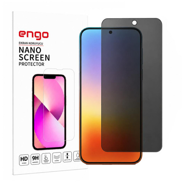 Engo Huawei Pura 90s Pro İçin Hayalet Ekran Koruyucu Yandan Görüş Engelleyici Anti-Spy Gizlilik Filtreli 9H Kırılmaz Nano Cam