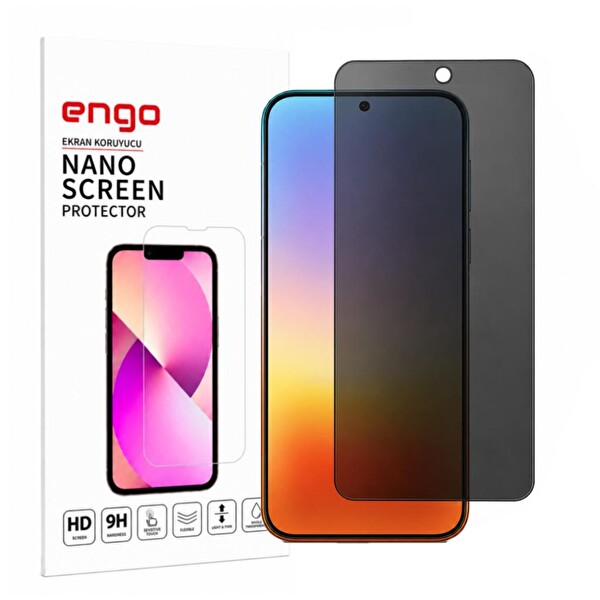 Engo Huawei Pura 90S Pro Max İçin Hayalet Ekran Koruyucu Yandan Görünmez Anti Spy Gizlilik Korumalı 9H Nano Esnek Cam