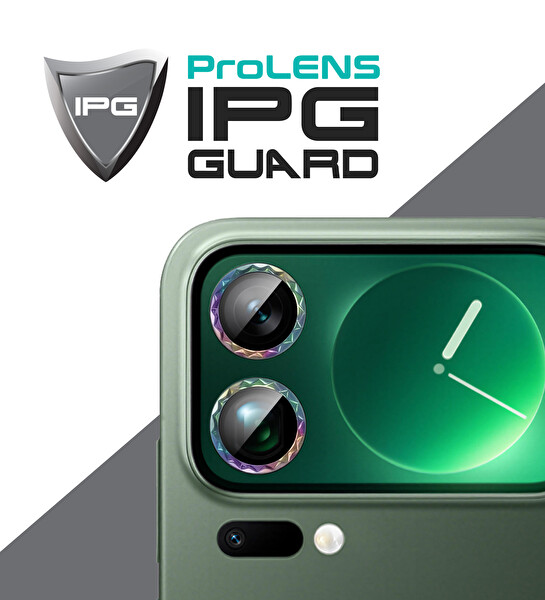 IPG Xiaomi 17 Pro Max Uyumlu ProLENS Kamera Lens Koruyucu Elmas Kesim Çerçeveli Kırılmaz Cam - Renkli