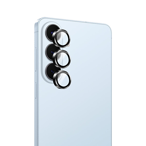 IPG Samsung Galaxy S26 / S26 Plus Uyumlu ProLENS Kamera Lens Koruyucu Alüminyum CD Çerçeveli Kırılmaz Cam - Siyah