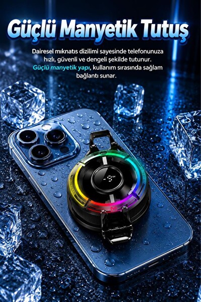 Torima ACC100 Kablolu Cep Telefon Soğutucu Oyuncu Radyatör Soğutma Fanı Siyah