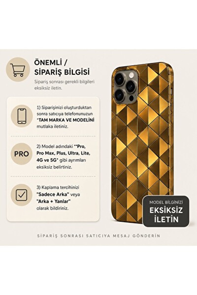 Piyatech Altın Prizma Tüm Telefon Modellerine Uyumlu Kaplama Sipariş Sonrası Marka ve Modelinizi İletiniz