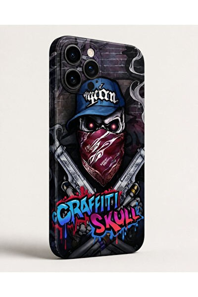 Piyatech Graffiti Skull Tüm Telefon Modellerine Uyumlu Kaplama Sipariş Sonrası Marka ve Modelinizi İletiniz