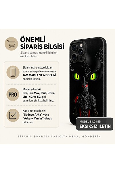 Piyatech Gece Ejderi Tüm Telefon Modellerine Uyumlu Kaplama Sipariş Sonrası Marka ve Modelinizi İletiniz