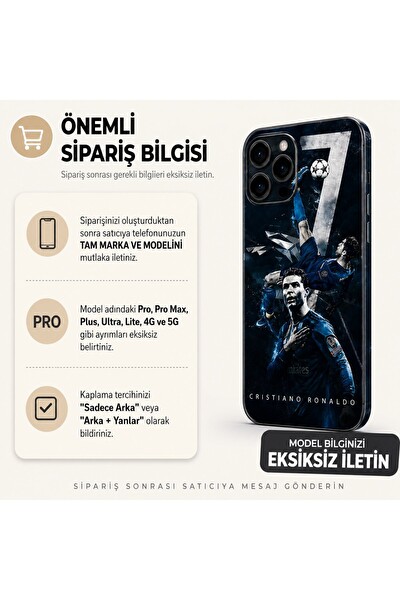 Piyatech Gece Mavisi Ronaldo Tüm Telefon Modellerine Uyumlu Kaplama Sipariş Sonrası Marka ve Modelinizi İletiniz