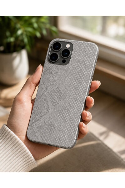 Piyatech Açık Gri Yılan Derisi Tüm Telefon Modellerine Uyumlu Kaplama Sipariş Sonrası Marka ve Modelinizi İletiniz