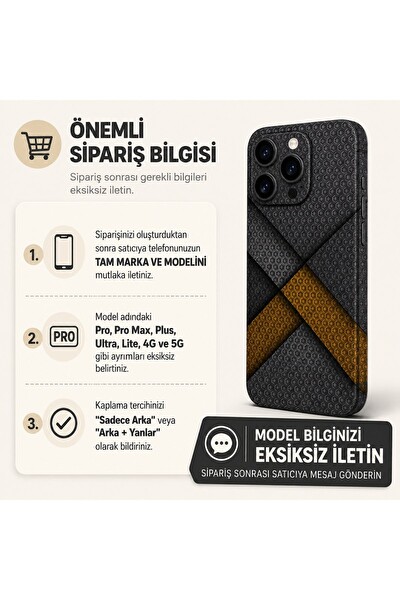 Piyatech Bal Peteği Grafit Altın Tüm Telefon Modellerine Uyumlu Kaplama Sipariş Sonrası Marka ve Modelinizi İletiniz