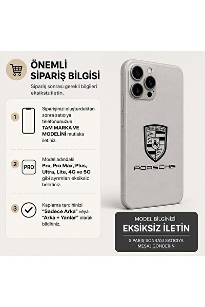 Piyatech Porsche Tüm Telefon Modellerine Uyumlu Kaplama Sipariş Sonrası Marka ve Modelinizi İletiniz