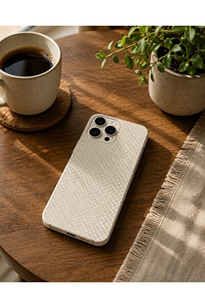 Piyatech Fildişi Yılan Derisi Tüm Telefon Modellerine Uyumlu Kaplama Sipariş Sonrası Marka ve Modelinizi İletiniz