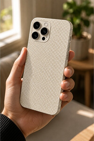 Piyatech Fildişi Yılan Derisi Tüm Telefon Modellerine Uyumlu Kaplama Sipariş Sonrası Marka ve Modelinizi İletiniz