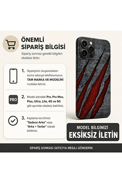 Piyatech Kızıl Tırmık Tüm Telefon Modellerine Uyumlu Kaplama Sipariş Sonrası Marka ve Modelinizi İletiniz