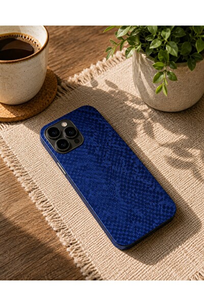 Piyatech Mavi Yılan Derisi Tüm Telefon Modellerine Uyumlu Kaplama Sipariş Sonrası Marka ve Modelinizi İletiniz