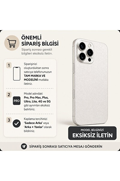 Piyatech İnci Beyaz Dokulu Tüm Telefon Modellerine Uyumlu Kaplama Sipariş Sonrası Marka ve Modelinizi İletiniz