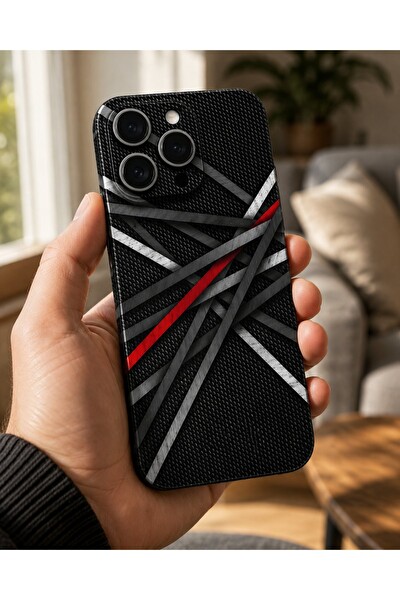 Piyatech Karbon Kırmızı Çizgi Tüm Telefon Modellerine Uyumlu Kaplama Sipariş Sonrası Marka ve Modelinizi İletiniz