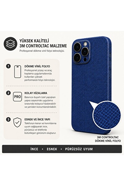 Piyatech Gece Mavisi Dokuma Tüm Telefon Modellerine Uyumlu Kaplama Sipariş Sonrası Marka ve Modelinizi İletiniz