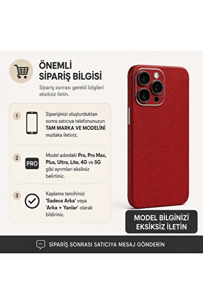 Piyatech Kızıl Deri Tüm Telefon Modellerine Uyumlu Kaplama Sipariş Sonrası Marka ve Modelinizi İletiniz