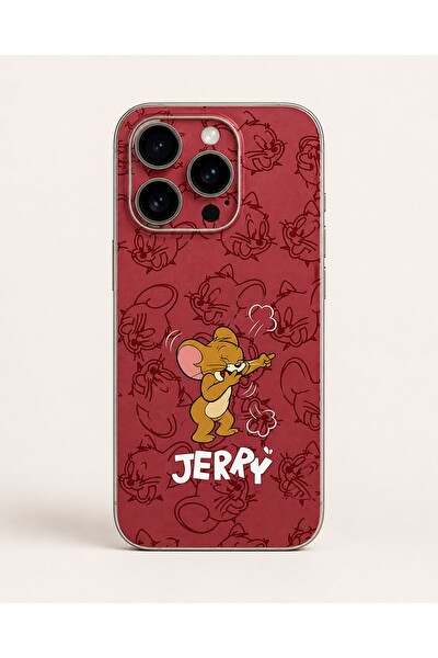 Piyatech Jerry Kırmızı Eskiz Tüm Telefon Modellerine Uyumlu Kaplama Sipariş Sonrası Marka ve Modelinizi İletiniz