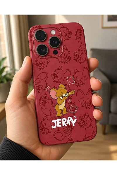 Piyatech Jerry Kırmızı Eskiz Tüm Telefon Modellerine Uyumlu Kaplama Sipariş Sonrası Marka ve Modelinizi İletiniz