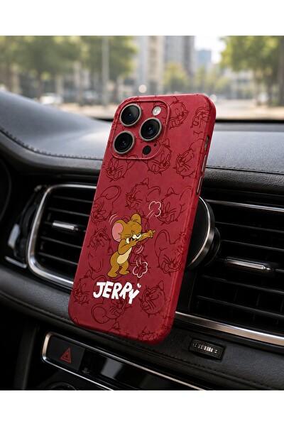 Piyatech Jerry Kırmızı Eskiz Tüm Telefon Modellerine Uyumlu Kaplama Sipariş Sonrası Marka ve Modelinizi İletiniz