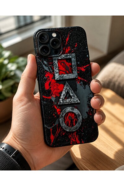 Piyatech Kızıl Endüstriyel Geometri Tüm Telefon Modellerine Uyumlu Kaplama Sipariş Sonrası Marka ve Modelinizi İletiniz