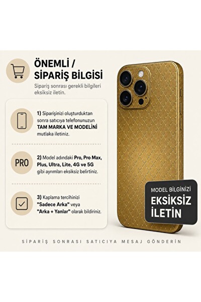 Piyatech Altın Örgü Tüm Telefon Modellerine Uyumlu Kaplama Sipariş Sonrası Marka ve Modelinizi İletiniz