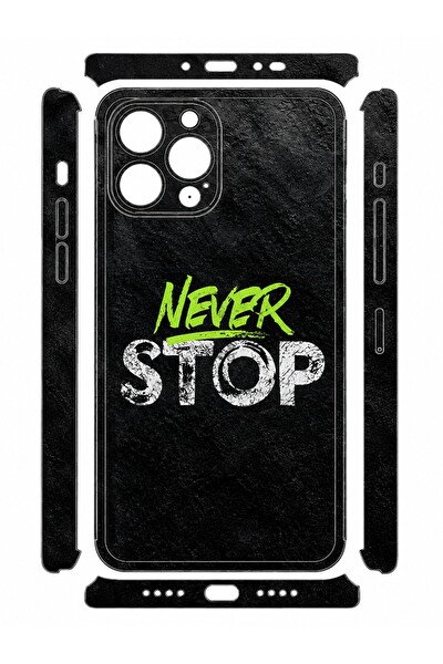 Piyatech Neon Never Stop Siyah Tüm Telefon Modellerine Uyumlu Kaplama Sipariş Sonrası Marka ve Modelinizi İletiniz