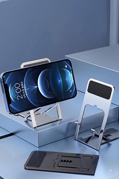 Coverzone Thin-Sliced ENT İnce Katlanabilir Evrensel Mobil Cihaz Desteği Kaymaz ve Dengeli Yapı Masaüstü Telefon Standı