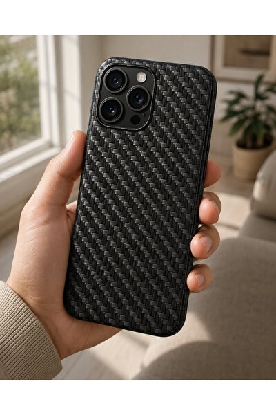 Piyatech Karbon Örgü Siyah Tüm Telefon Modellerine Uyumlu Kaplama