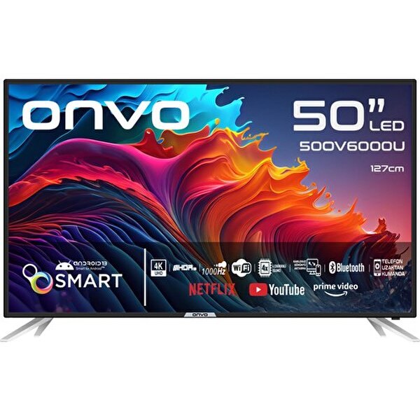 Onvo Onvo 50OV6000U 50" 127 Ekran Uydu Alıcılı 4K Ultra HD Android Smart LED Televizyon