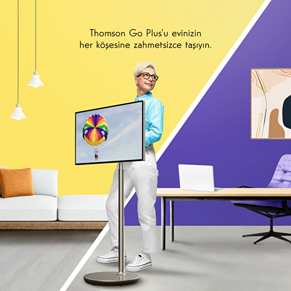 Thomson Go Plus 32UE5M45  32 4K UHD Dokunmatik Döndürülebilir Tekerlekli Taşınabilir Ekran 9