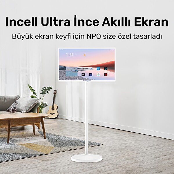 NPO SW3293T 32'' Full HD 4 RAM 128 GB Android Dokunmatik Şarjlı Taşınabilir Smart Led Ekran