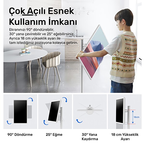 NPO SW3293T 32'' Full HD 4 RAM 128 GB Android Dokunmatik Şarjlı Taşınabilir Smart Led Ekran