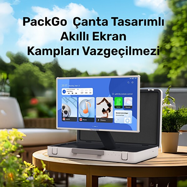 NPO AP2718T 27'' FHD 8 RAM 128 GB Android Dokunmatik Çantalı Şarjlı Taşınabilir Smart Led Ekran