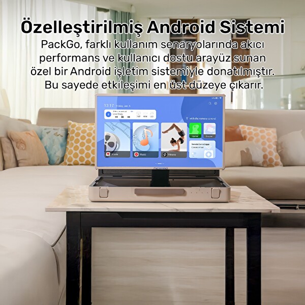 NPO AP2718T 27'' FHD 8 RAM 128 GB Android Dokunmatik Çantalı Şarjlı Taşınabilir Smart Led Ekran