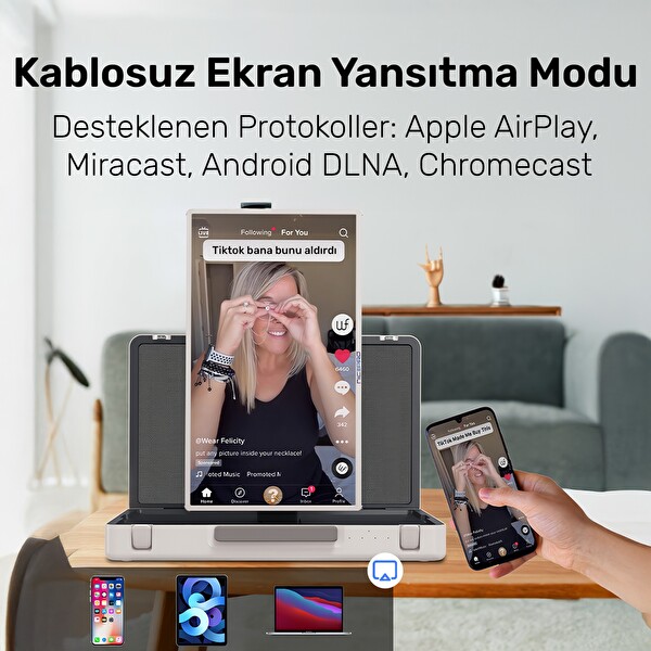 NPO AP2718T 27'' FHD 8 RAM 128 GB Android Dokunmatik Çantalı Şarjlı Taşınabilir Smart Led Ekran