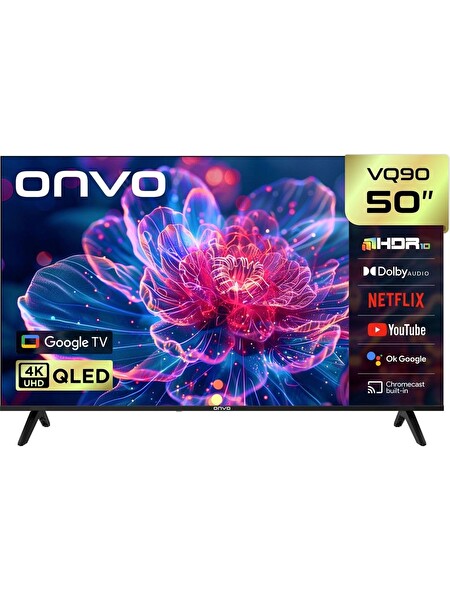 Onvo 50VQ90F3UA 50'' 127 Ekran Uydu Alıcılı 4K Ultra HD Google Smart QLED TV