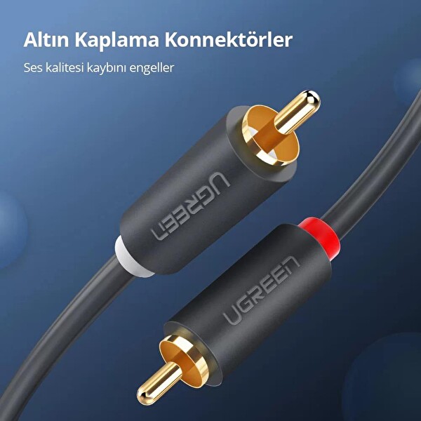 Ugreen 2 RCA To 2 RCA 2 Metre Ses Kablosu