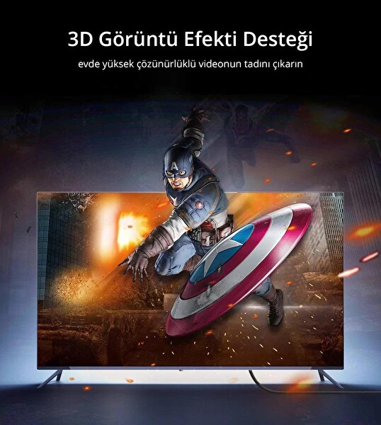 Ugreen HD104 Yüksek Hızlı 4K 2 M HDMI Kablo 6