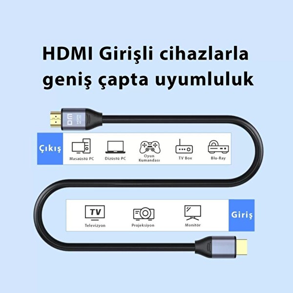 DM HI010 4K 60 Hz HDMI 2.0 10 M Görüntü ve Ses Aktarım Kablosu