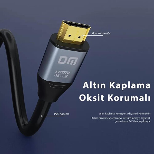 DM HI005 4K 60 Hz HDMI 2.0 5 M Görüntü ve Ses Aktarım Kablosu