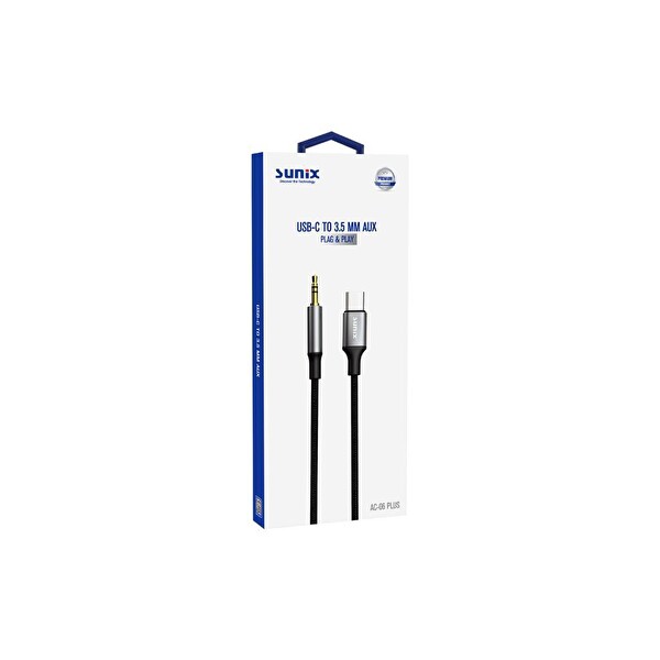 Sunix AC-06 Plus USB-C To 3.5MM Tak-Çalıştır AUX Kablo