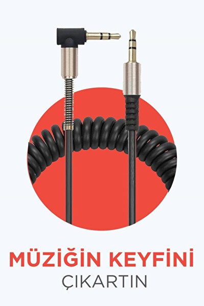 Torima XF-10 Siyah Altın Uçlu 1 Metre 3.5MM Araç Müzik Ses Kablosu Stereo Aux Kablo