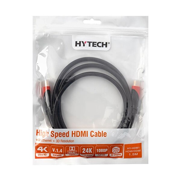 Hytech 1.4V 3D Altın Uçlu 1.5 Metre (HY-HDM1) HDMI Kablo
