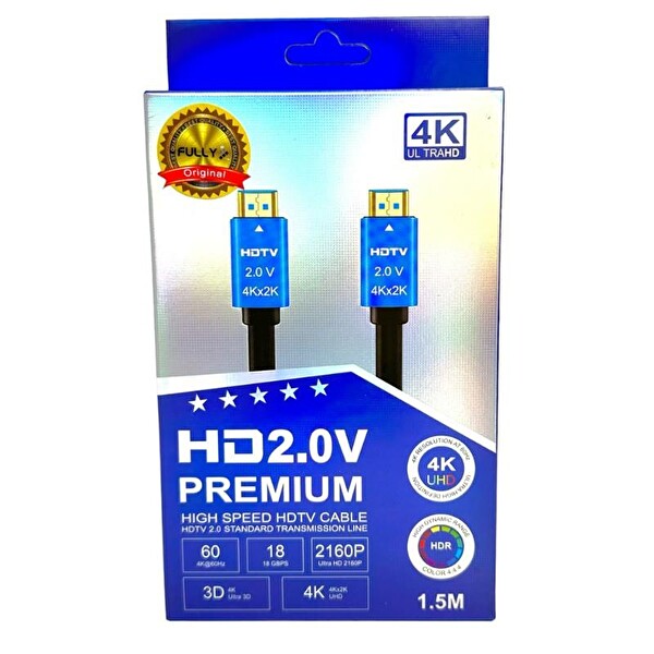 Fully 4Kx2K 60Hz UHD 2.0V 1.5 Metre HDMI Kablo