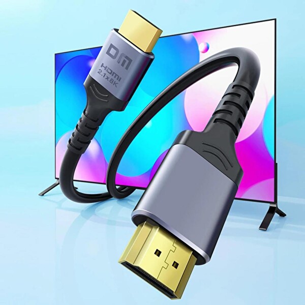 DM HI001S 8K/60Hz 4K/144Hz HDMI 2.1 HDR Görüntü ve Ses Aktarım Kablosu 1.5 Metre