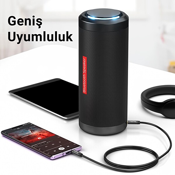 VegGieg 3.5mm Jack TRRS Hi-Fi Örgülü AUX Mikrofon ve Ses Kablosu 2 Metre V-A613