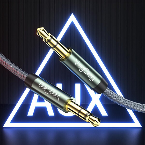 VegGieg 3.5mm Jack TRS Hi-Fi Örgülü AUX Ses Kablosu 1 Metre V-A501