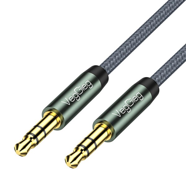 VegGieg 3.5mm Jack TRS Hi-Fi Örgülü AUX Ses Kablosu 1 Metre V-A501