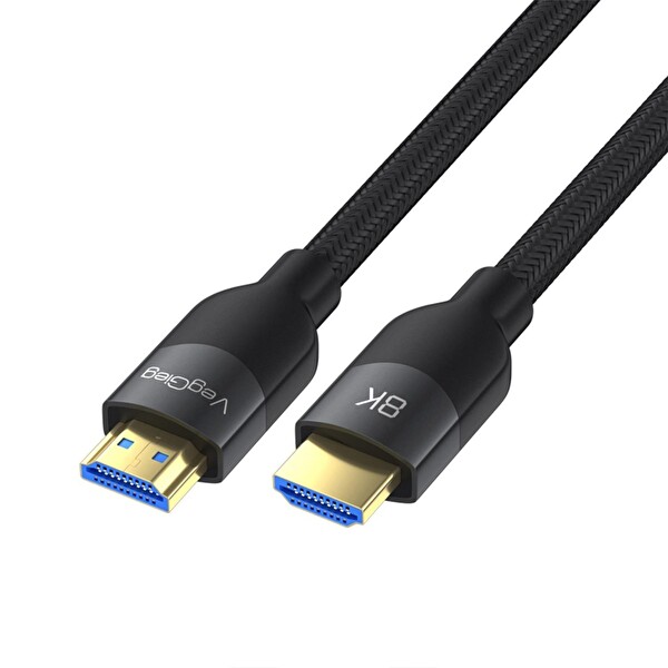 VegGieg Premium 8K 60Hz 4K 120Hz HDCP ARC HDR Örgülü HDMI 2.1 Kablo 1.5 Metre