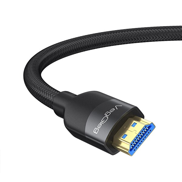 VegGieg Premium 8K 60Hz 4K 120Hz HDCP ARC HDR Örgülü HDMI 2.1 Kablo 1.5 Metre